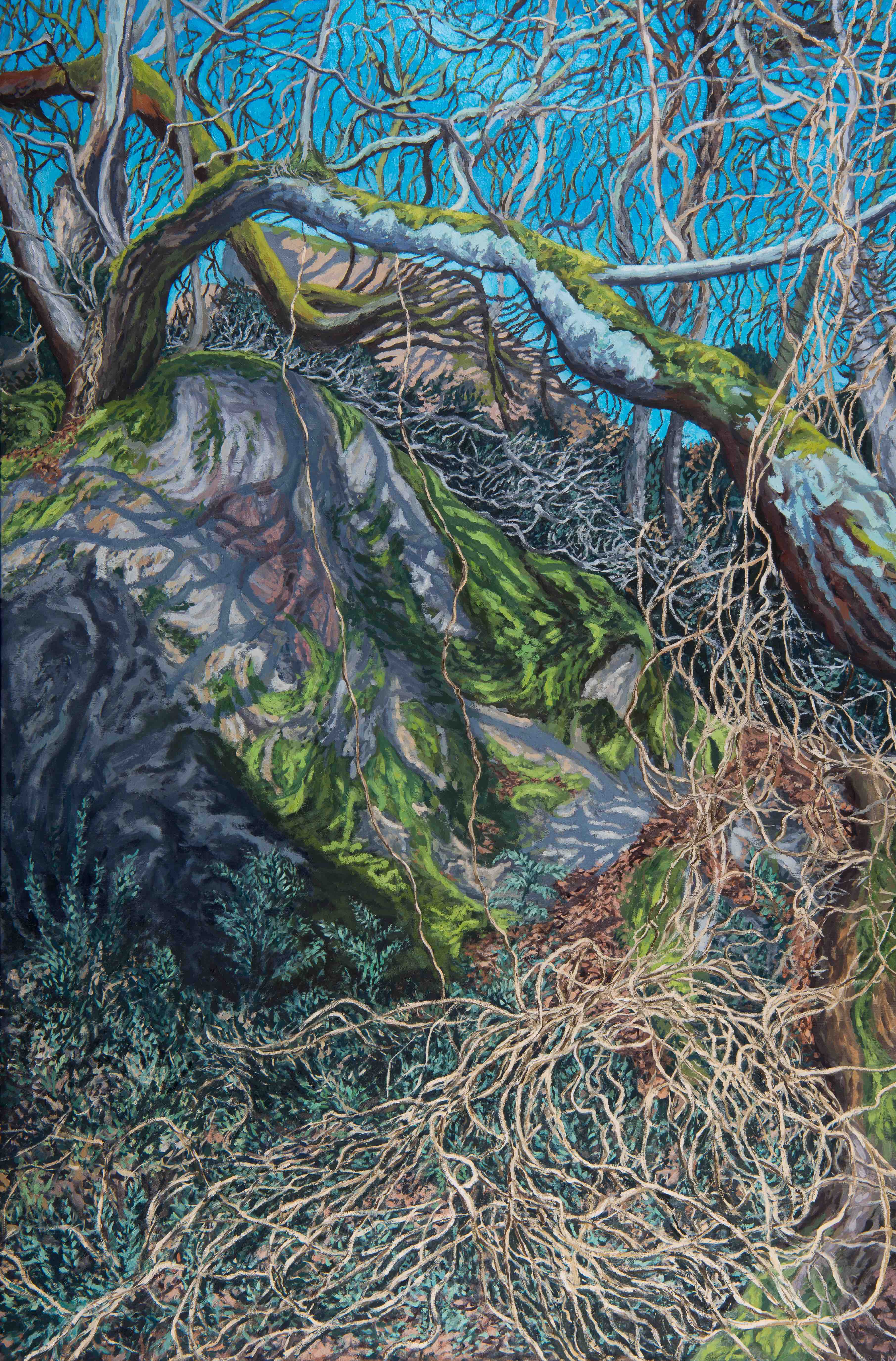 enchevetrement grand tableau huile